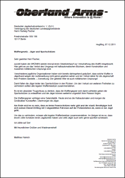 Offener Brief - Oberland Arms