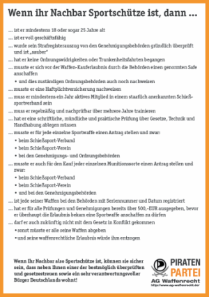 Wenn ihr Nachbar Sportschütze ist