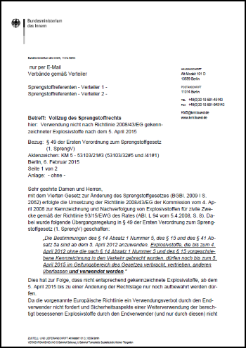 § 49 der Ersten Verordnung zum Sprengstoffgesetz (1. SprengV)